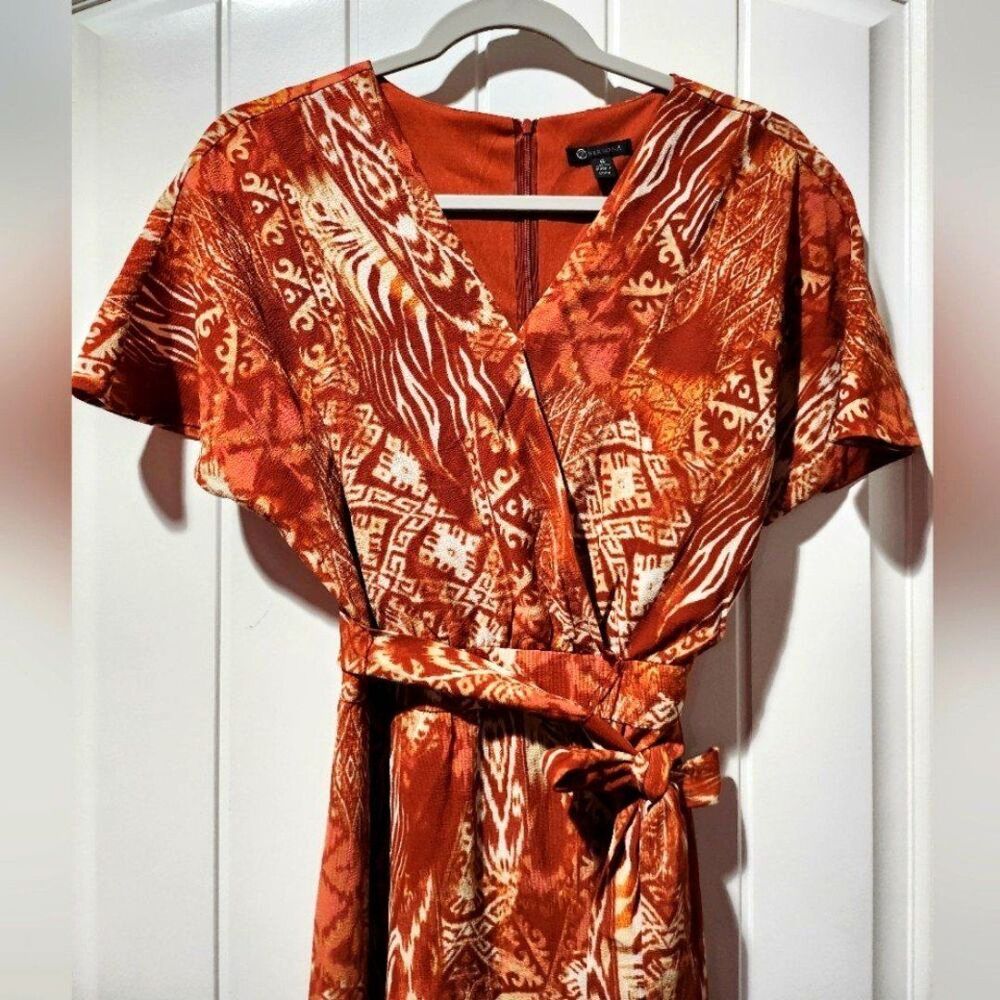Versona Animal Aztec Faux Wrap Maxi Dress | Size Small
